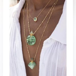NWT Danielle Gerber Green Fluorite Potion Necklace